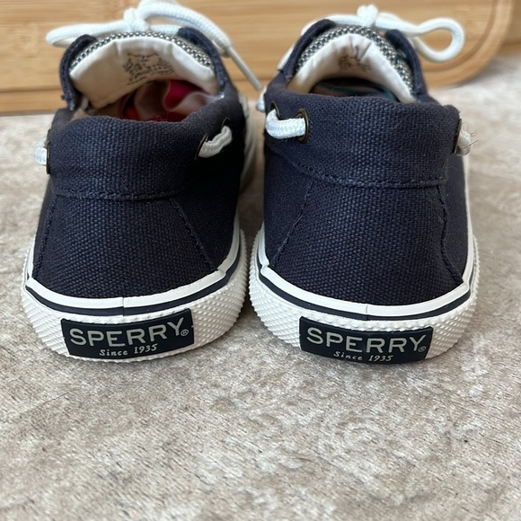 Brand New Sperry Top-Sider Hook & Loop Navy Nautical Boat Shoes Lace Up Loafers - Picture 6 of 16